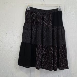 Vintage Shelli Segal Skirt with Pink Floral Print FLAWS